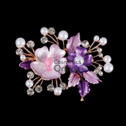 Accesoriu modern pentru decor par CA053BB cu perle si cristale